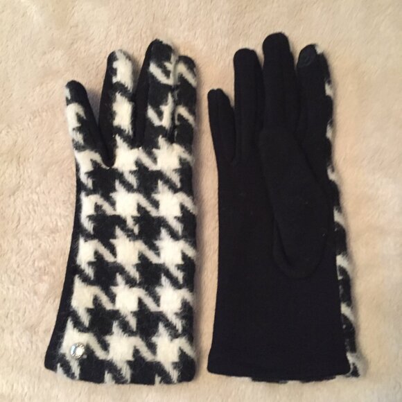 Black & White houndstooth gloves - Picture 1 of 6